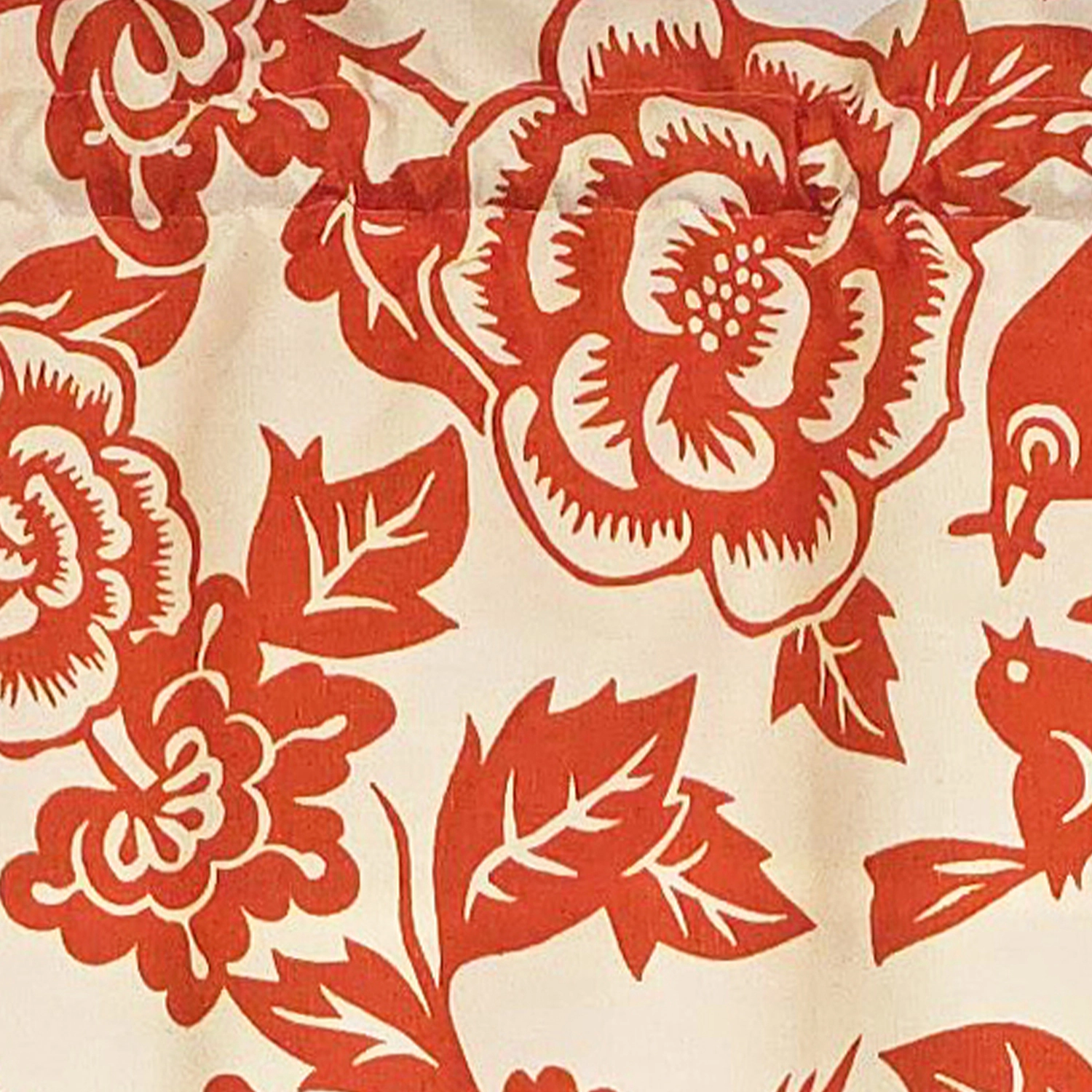 RLF Home 100% Cotton High Quality Love Bird Tailored Window Valance with 1.5" Rod Pocket 50" W X 12" L Orange