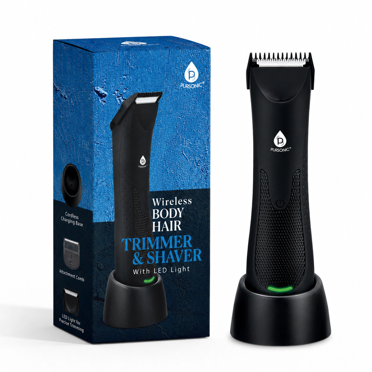 Wireless Body Hair Trimmer & Shaver – Cordless, Waterproof & Precision Ceramic Blade
