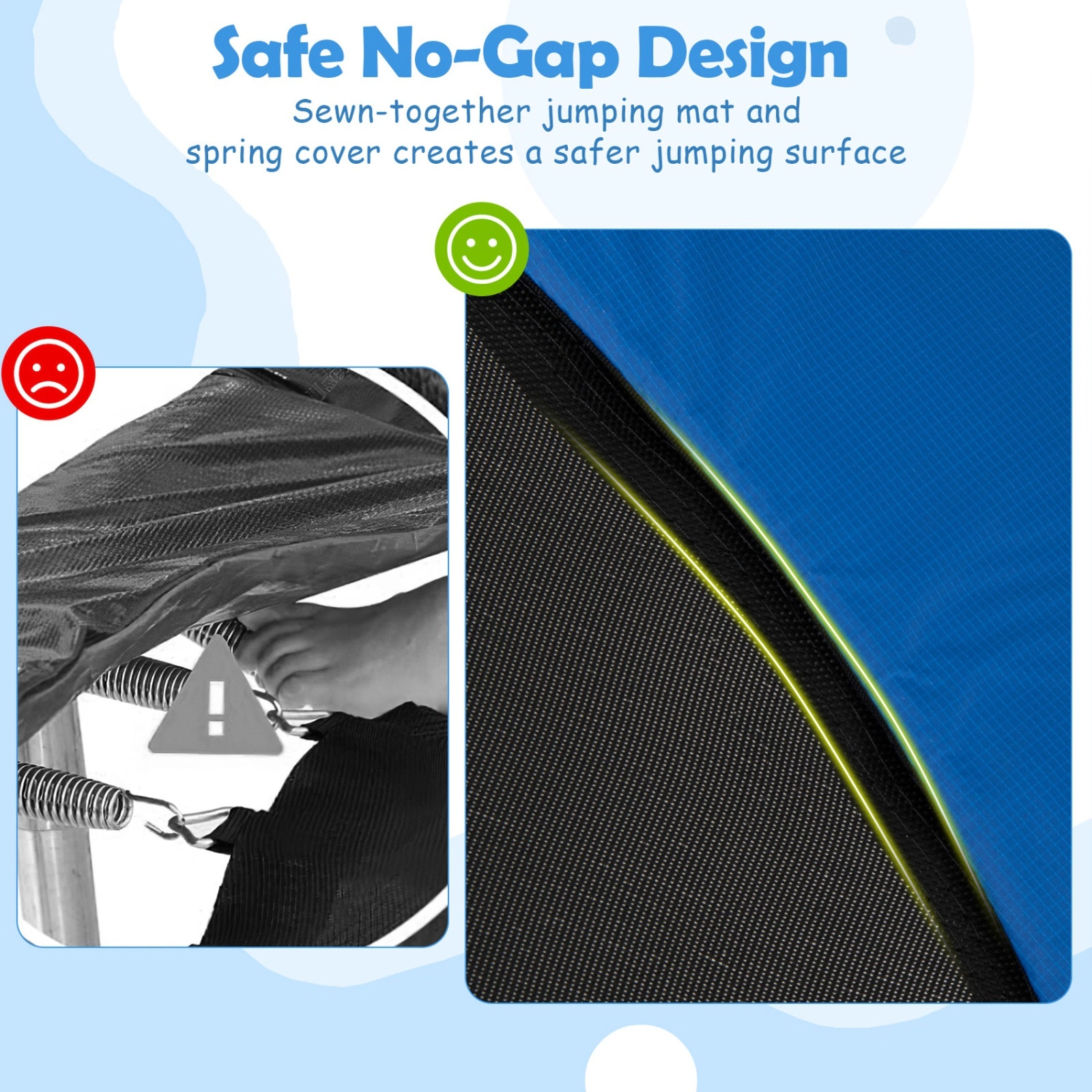 60-in 6-in-1 Kids Trampoline Basketball Hoop Gymnastics Bar Swing Hanging Rings Dart Board Navy Ages 3+