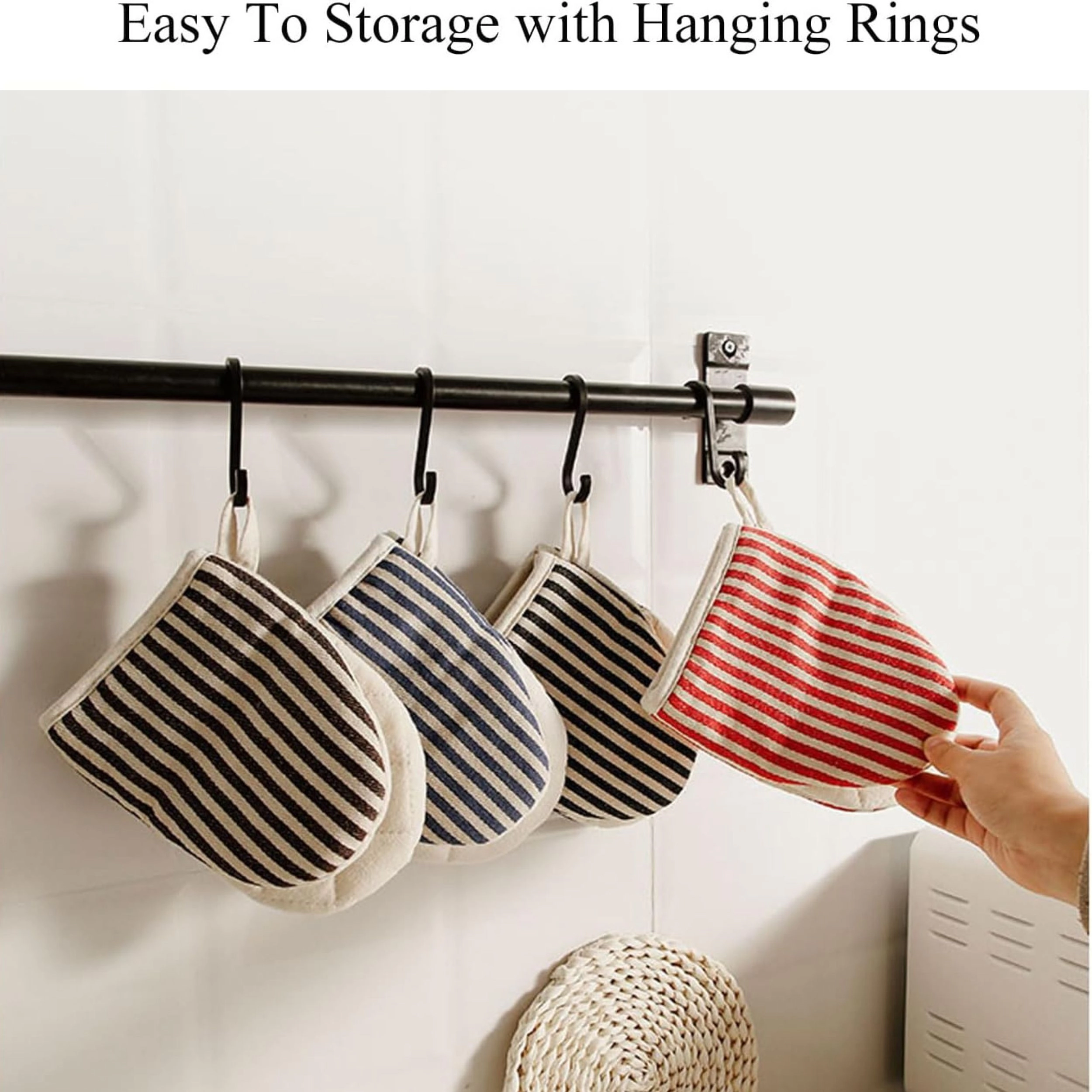 Stock Preferred Mini Heat Resistant Oven Mitts with Hanging Loops 1 Pair