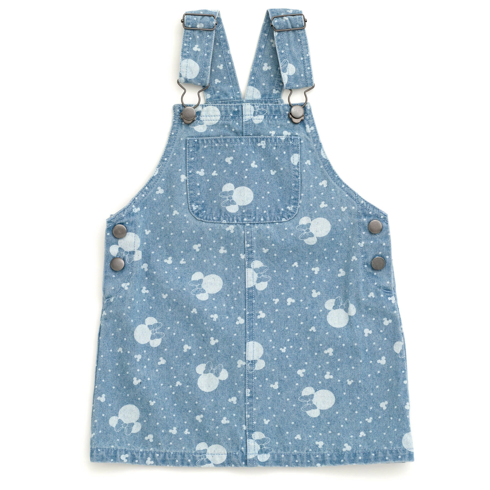 Disney Minnie Mouse Girls' Denim 2-Piece Overall Dress and T-Shirt Set