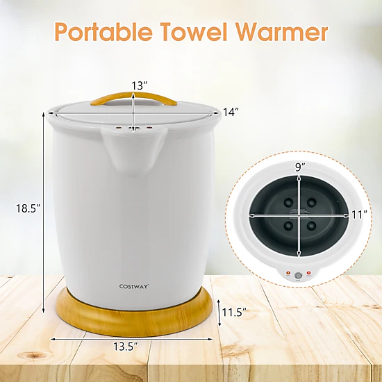 LJG Towel Warmer Bucket with Fragrance Holder and Auto Shut-Off