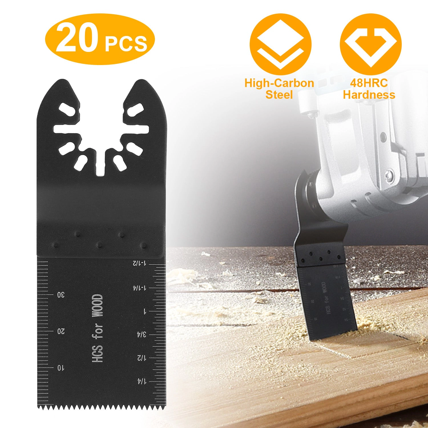 GBruno 20-Piece High-Carbon Steel Oscillating Saw Blades