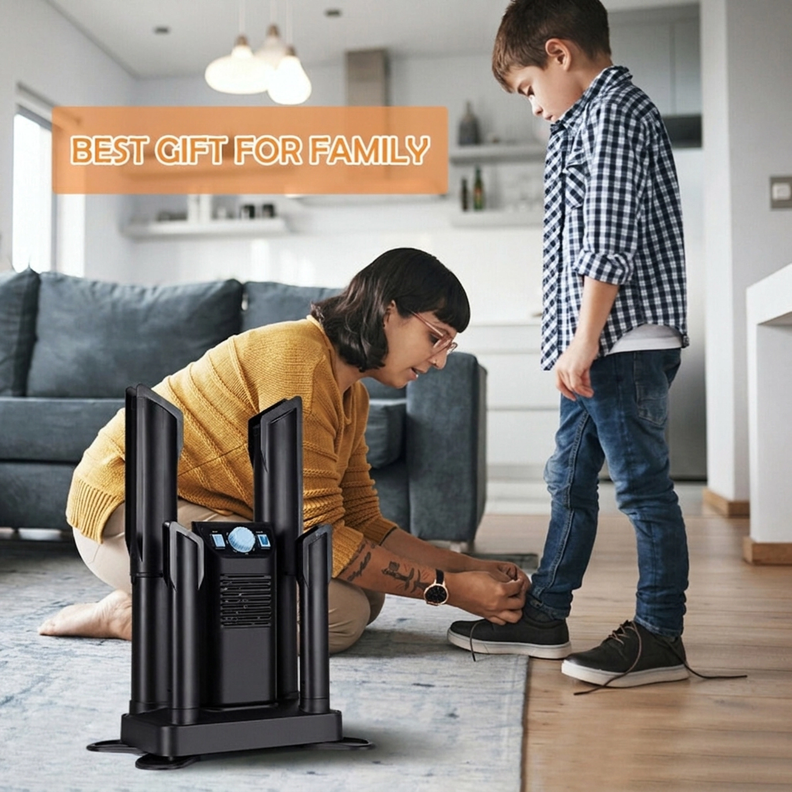 SUGIFT 250W Electric Boot and Shoe Dryer with Ozone Deodorizing 180-Minute Timer and Extendable Tubes