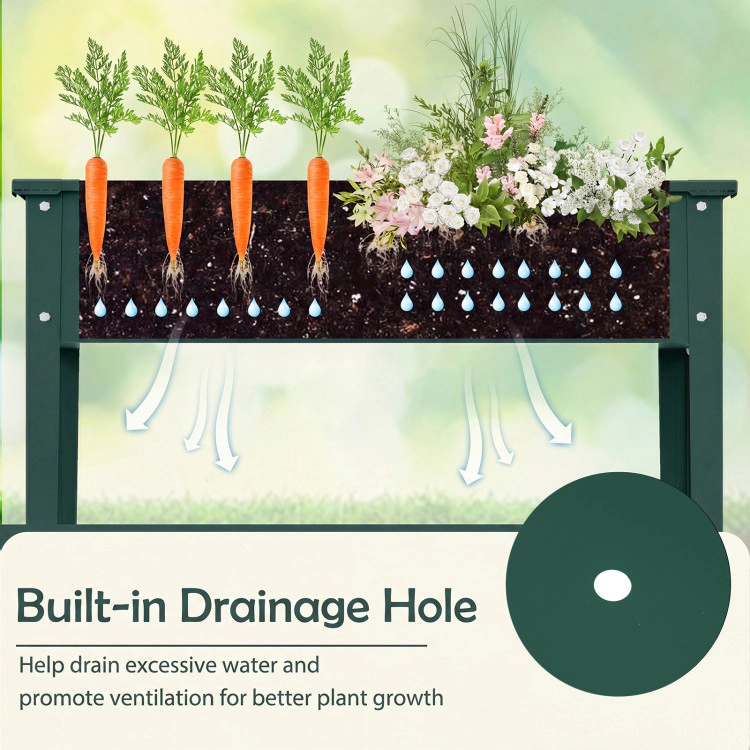 Hivvago Elevated Metal Raised Garden Bed with Legs and Drainage Holes