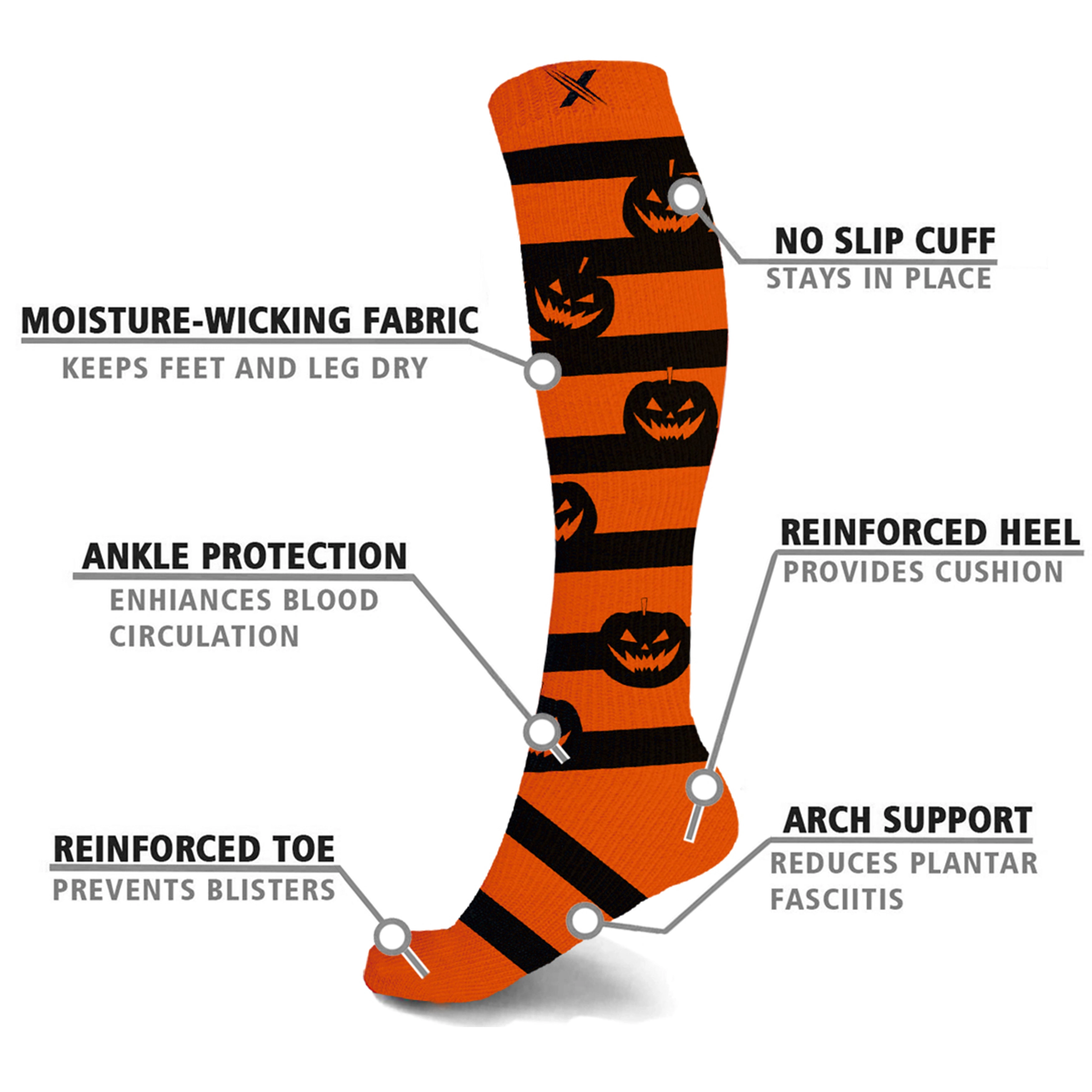 Extreme Fit Holiday Compression Socks - Knee High Performance For Running And Athletics 3 Pair