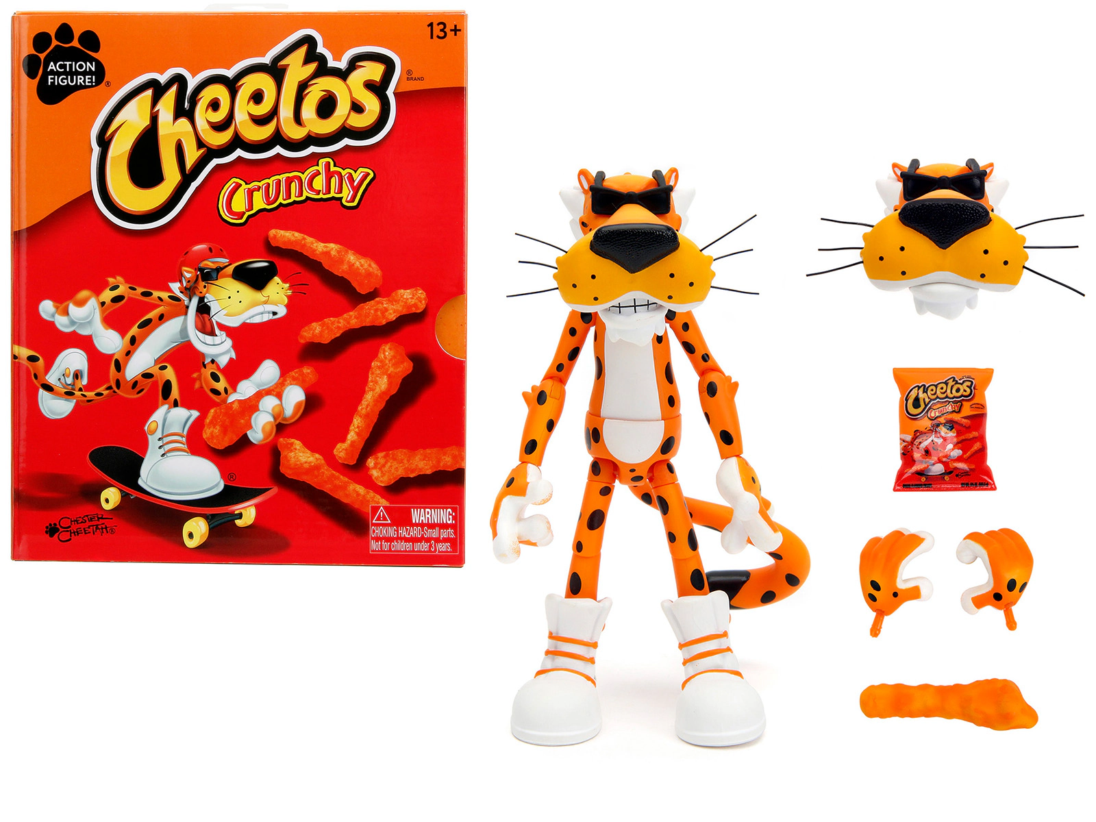 Jada Chester Cheetah 5.5" Figure with Accessories and Alternate Head and Hands "Cheetos Crunchy" model by Jada