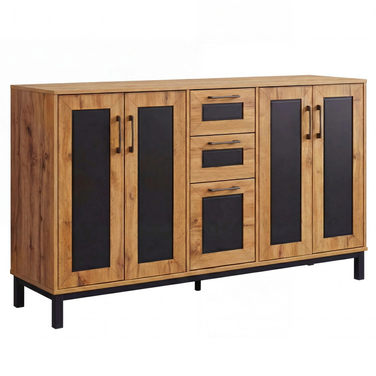 Hivvago 63" Sideboard Buffet Cabinet With 3 Drawers And Storage Shelves