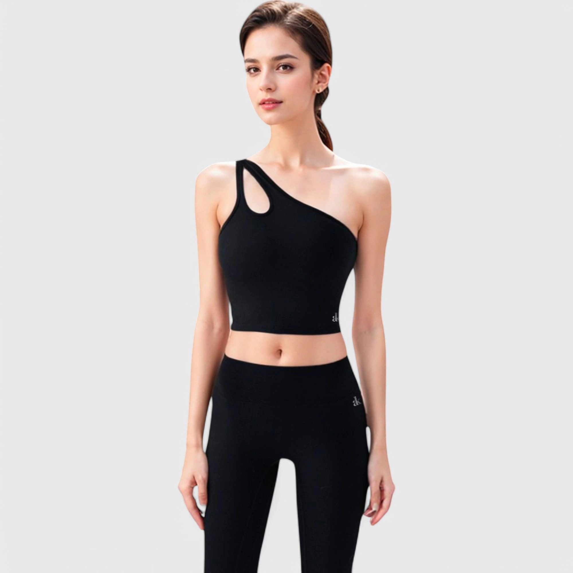 Anna-Kaci Women's One Shoulder Cutout Athletic Crop Top