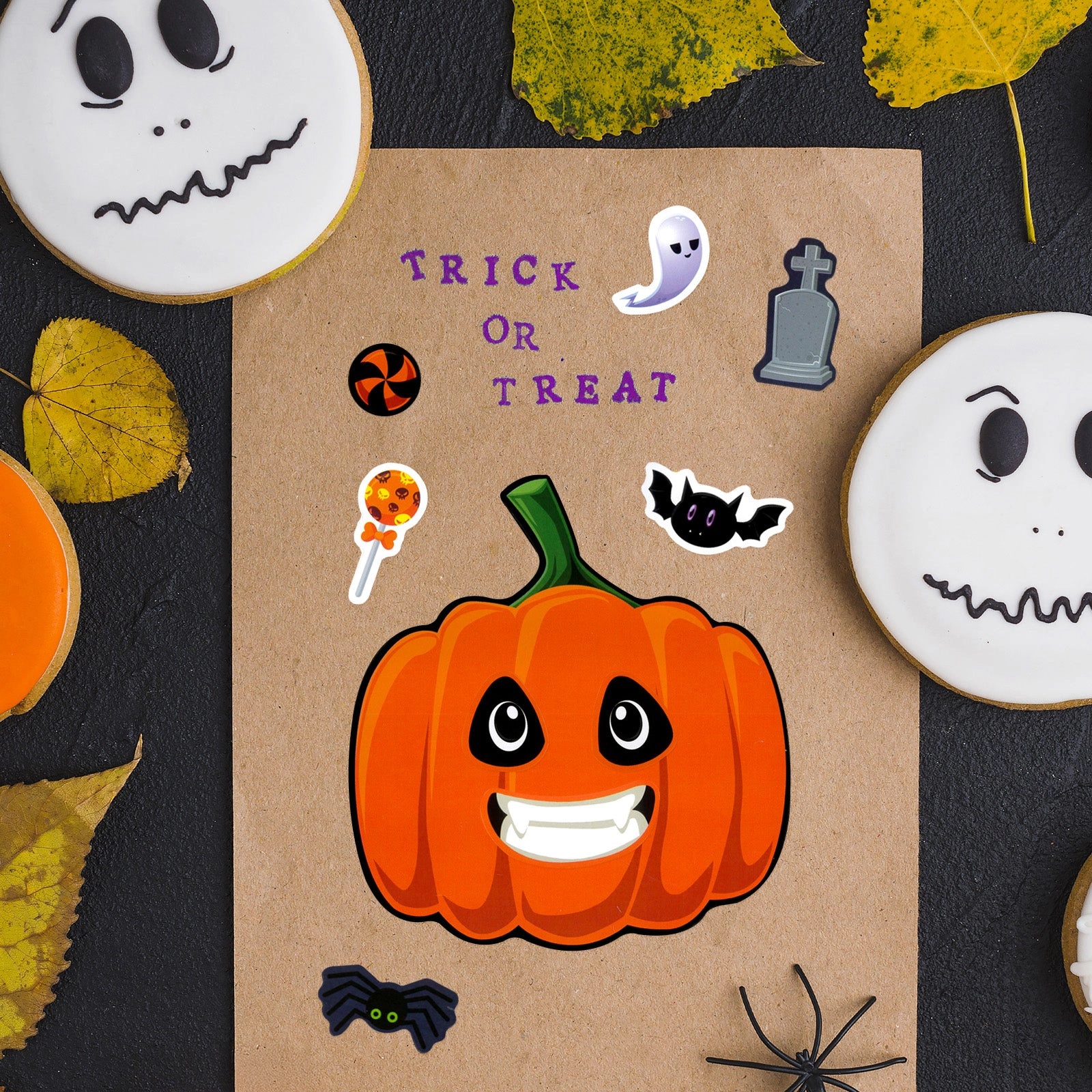 Wrapables Halloween DIY Make a Face Sticker Sheets, Halloween Crafts and Activities (24 Sheets), Trick or Treat