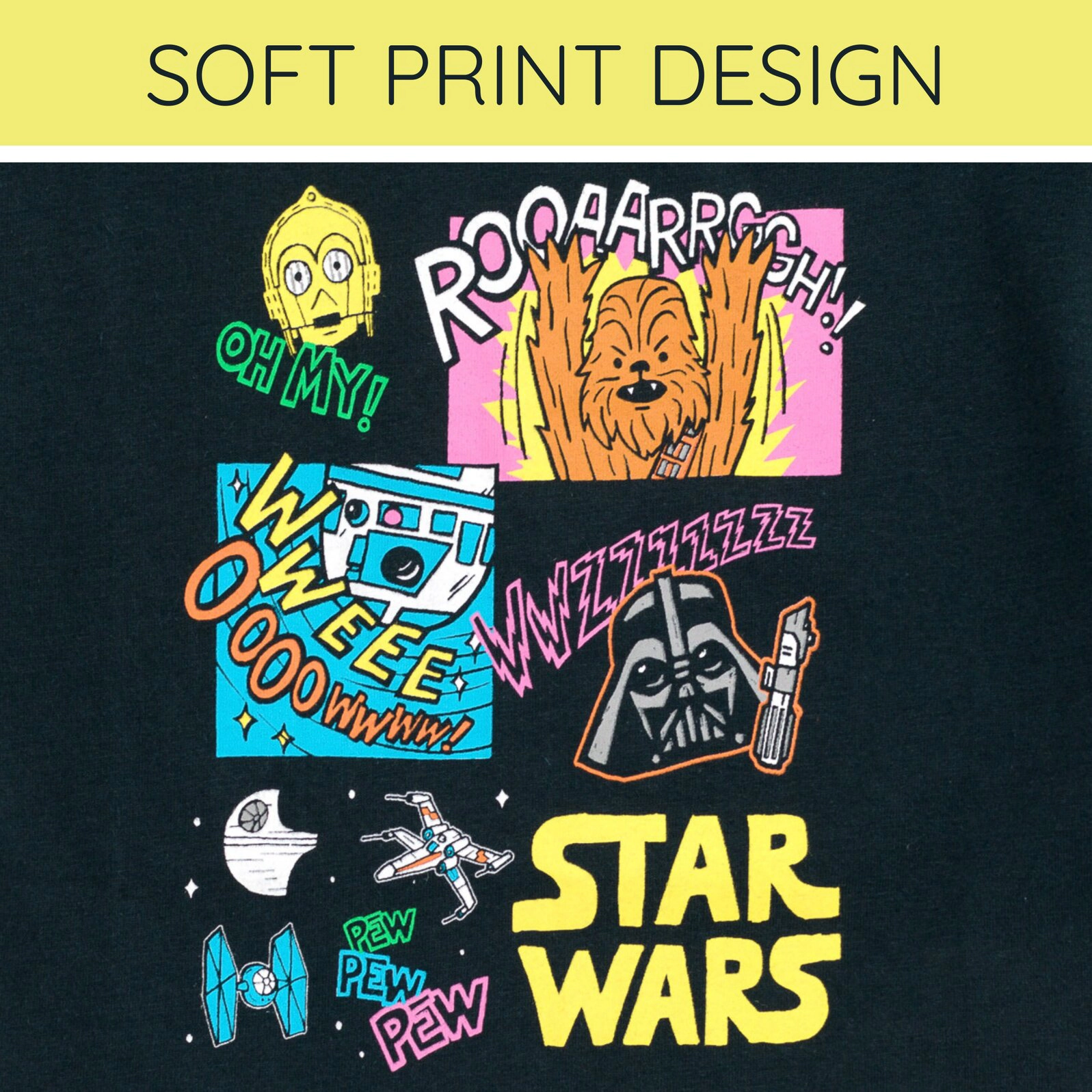 Star Wars Girls' 2-Piece Cropped Tee and Bike Shorts Set