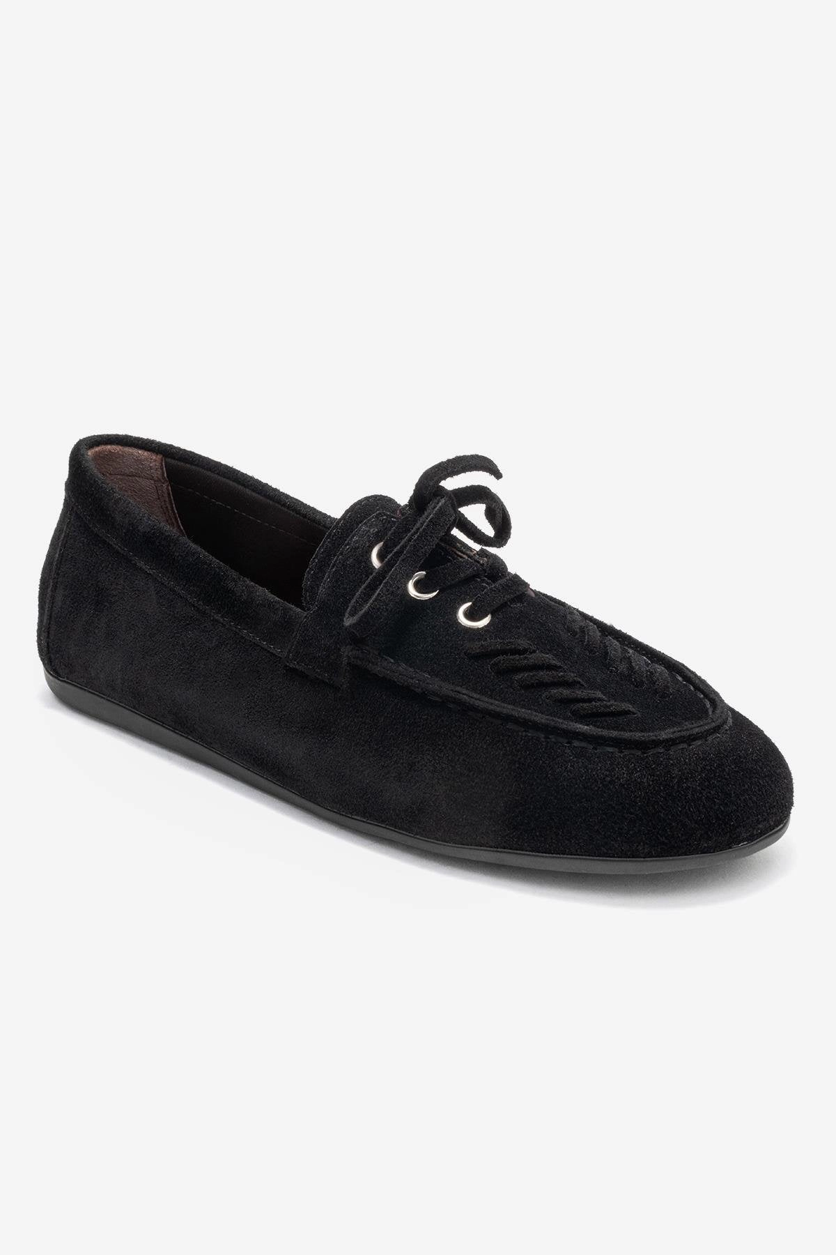 Forever & Always Womens Lorven Leather Lace Up Loafer