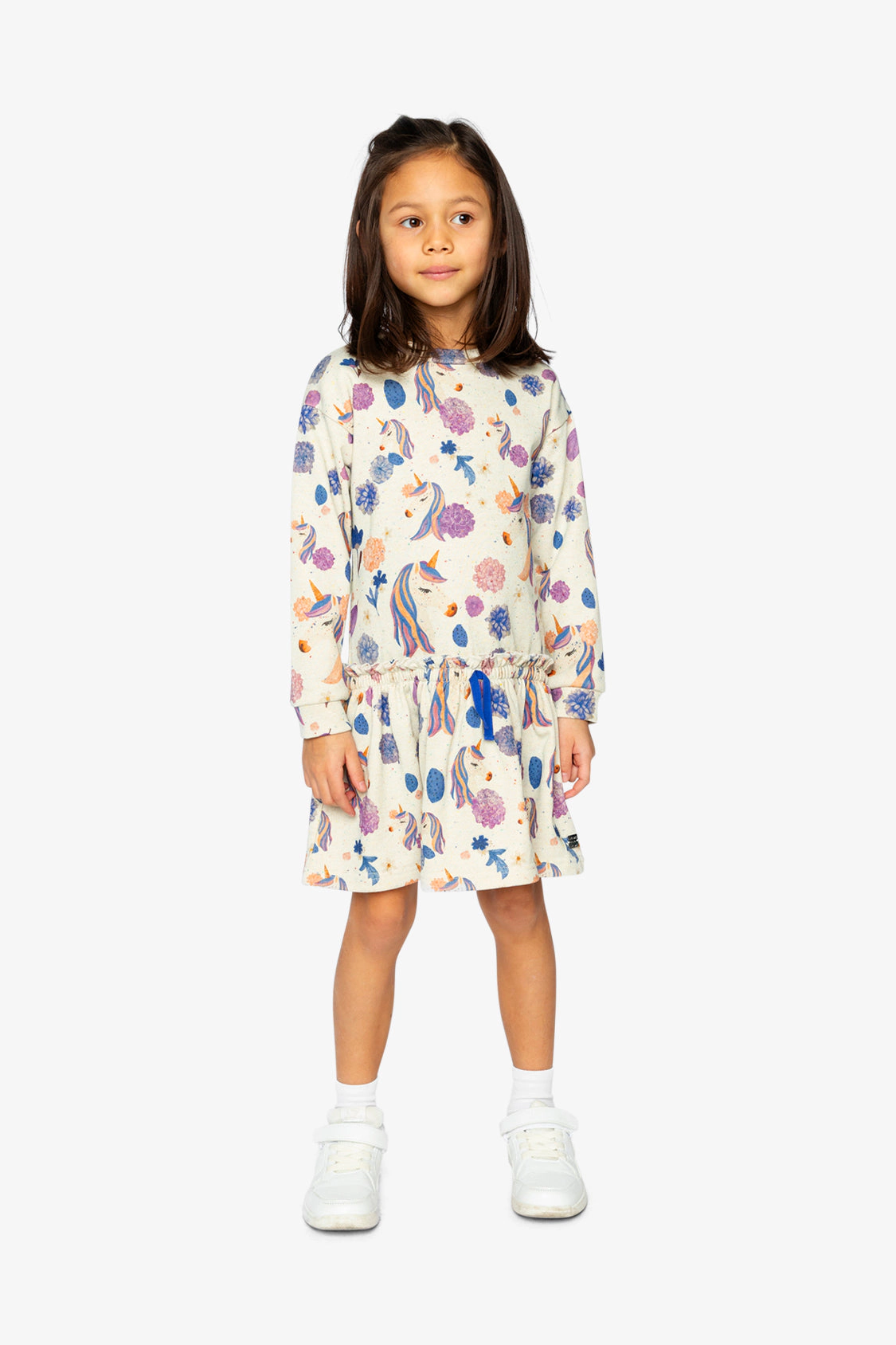 Deux par Girls Unicorn Print French Terry Dress