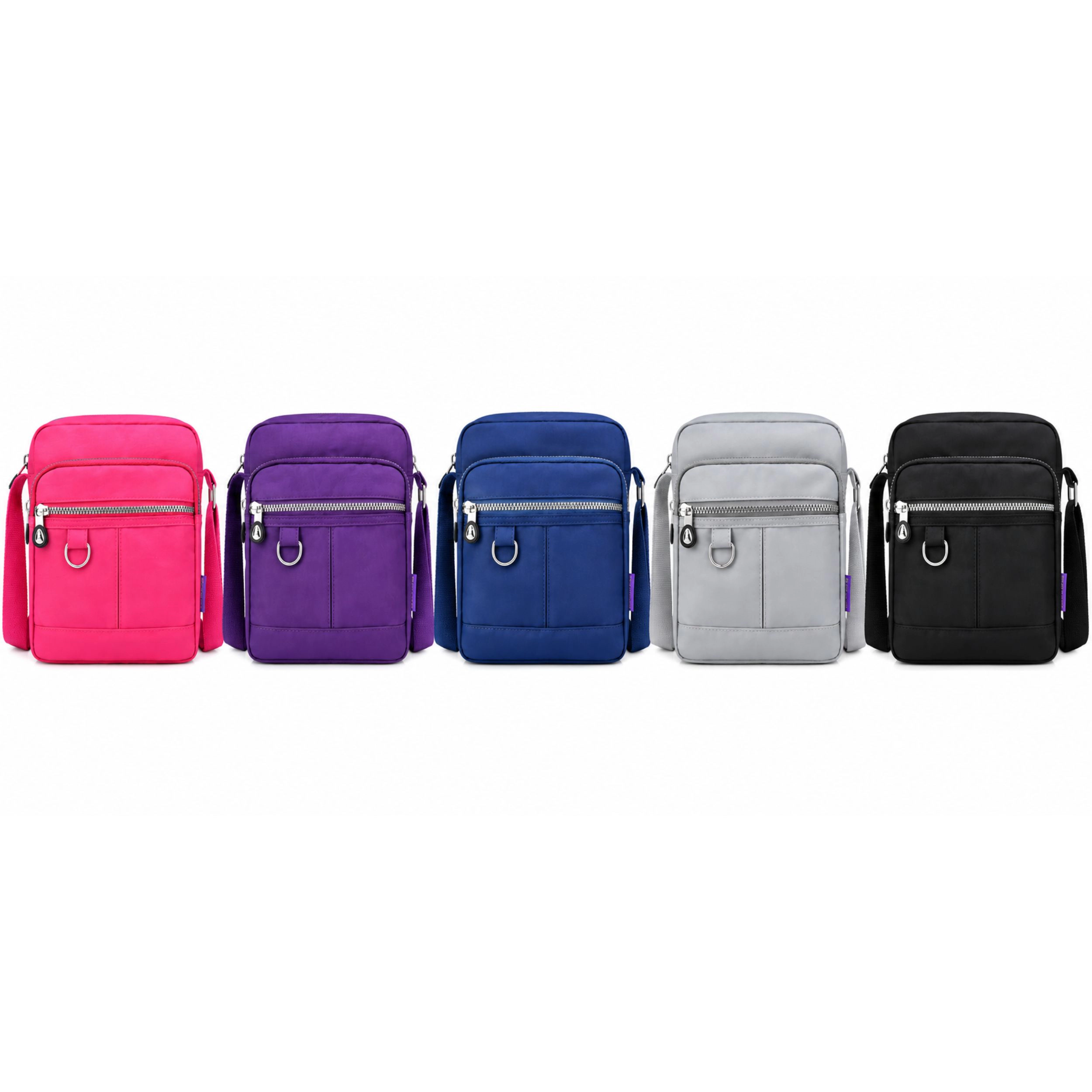 Home Collection Women’s Waterproof Nylon Crossbody Bag with Multi Zipper Pockets