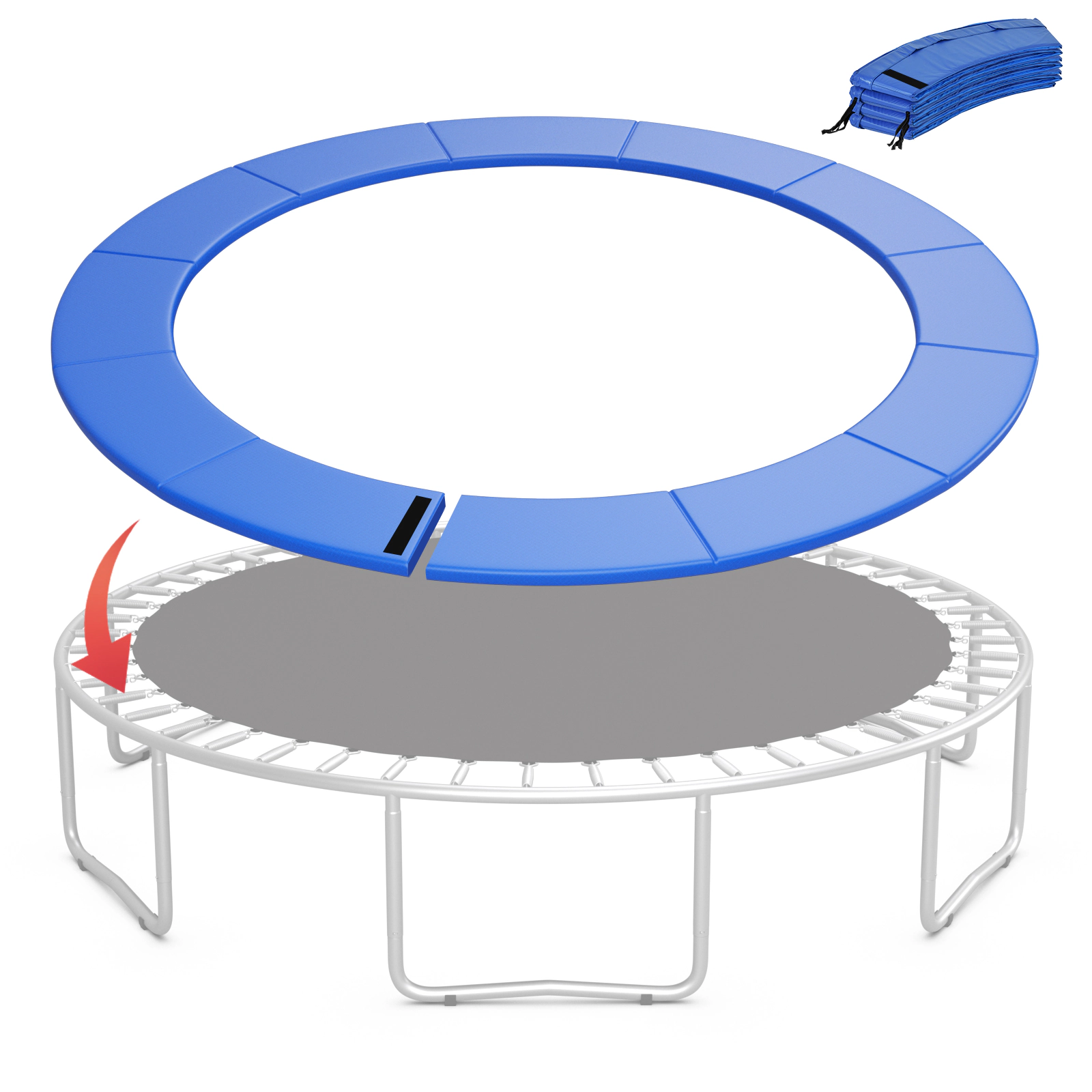SUGIFT Kids 15-ft Trampoline Safety Pad Replacement Spring Cover with Fixing Straps 11.8-in W Blue