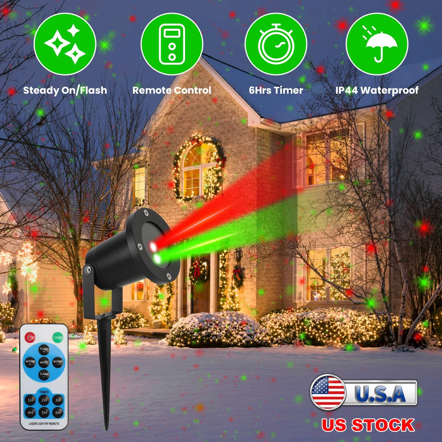 GBruno Waterproof Laser Projector Light