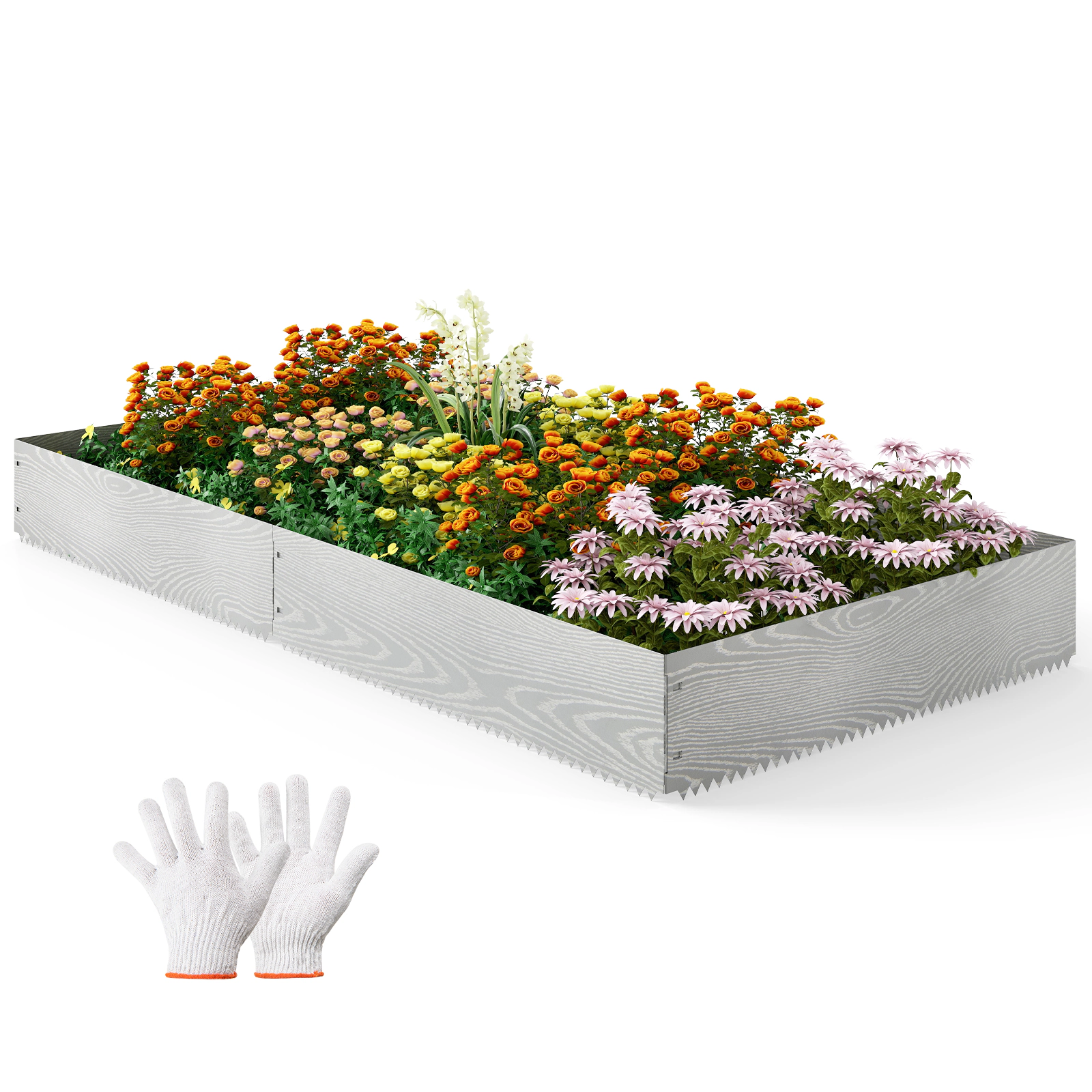 LJG 6-Pack 20 FT Galvanized Metal Landscape Edging for Lawn（Patented）
