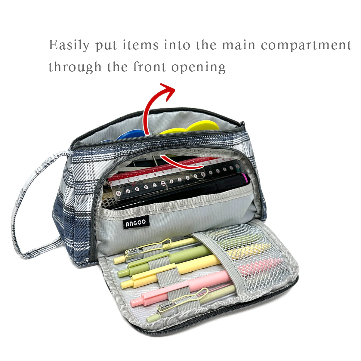 Wrapables Large Capacity Portable Pencil Pouch for Office Supplies