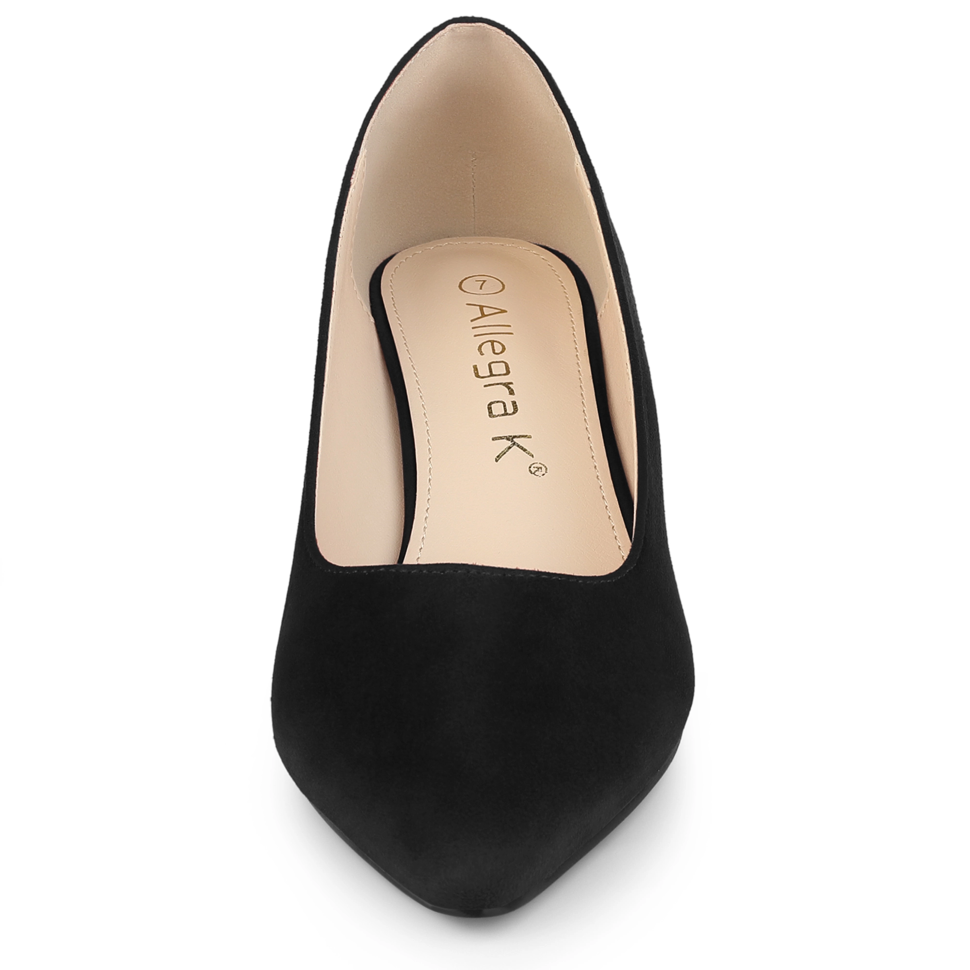 BLISSFUL STEP Women Pointy Toe Slip on Wedges Heels Pumps