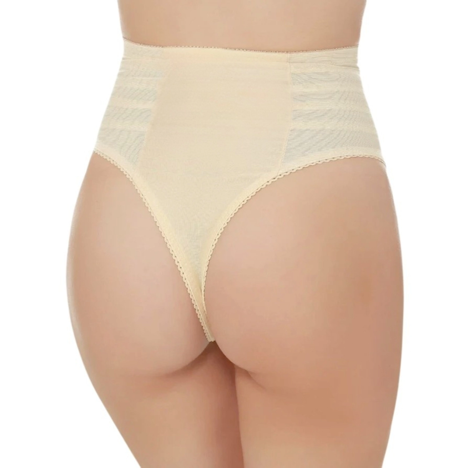 Rago Women's High Waist Firm Shaping Thong | Satin Tummy Panel Style 900