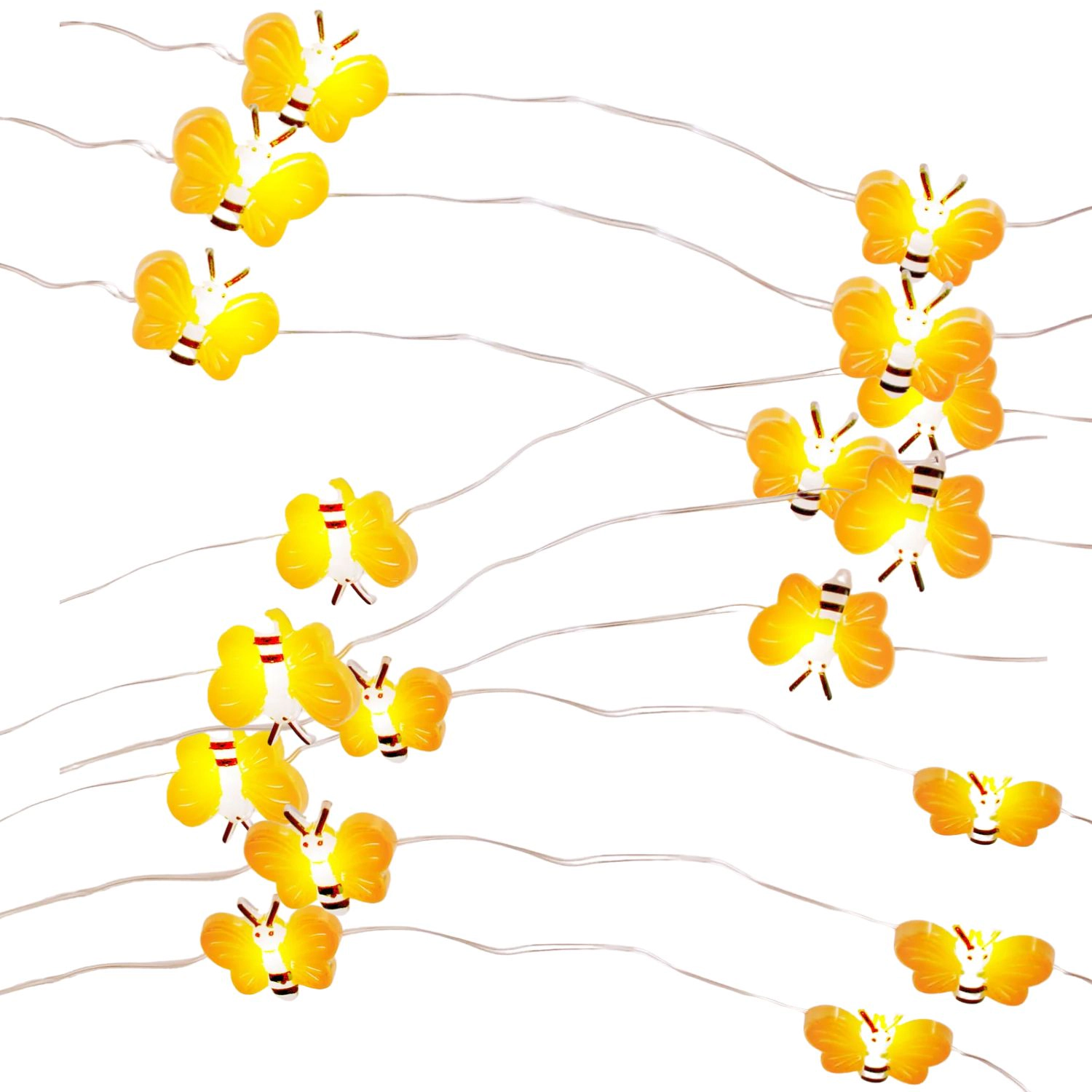 Elegani 3-Pack 20-LED Bee String Lights - Warm White Indoor Fairy Lights