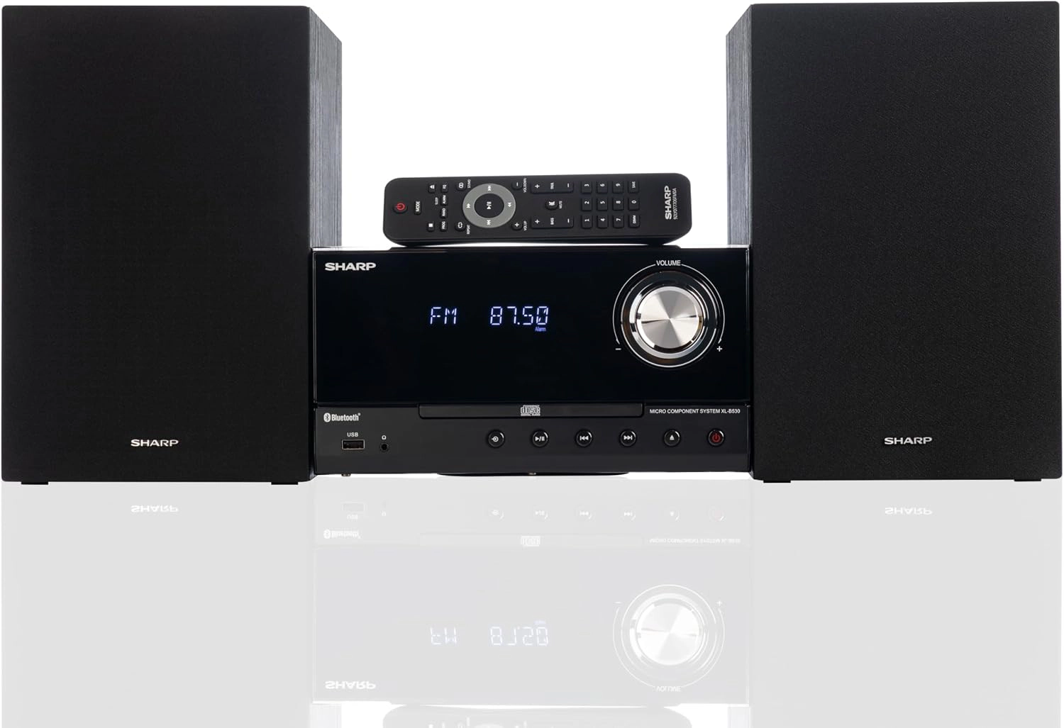 Sharp XL-B530 Micro Component Bluetooth CD Stereo System - Black Oak