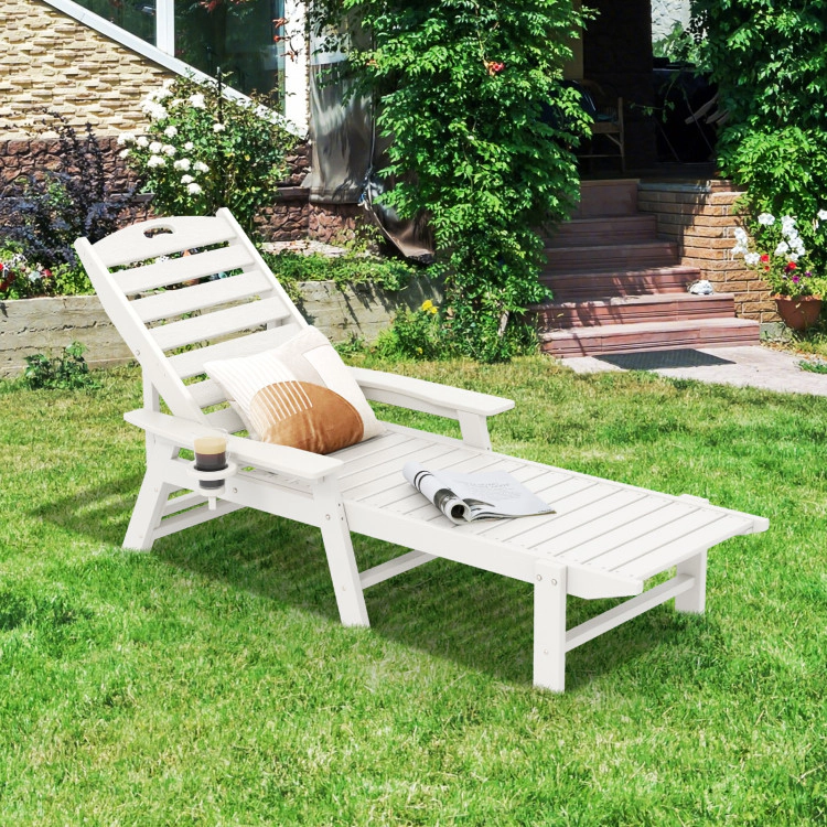 Hivvago Patio Chaise Lounge Chair With 4 Position Backrest