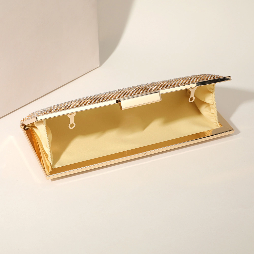 Fashnzfab Bling Solid Flat Evening Clutch / Crossbody Bag