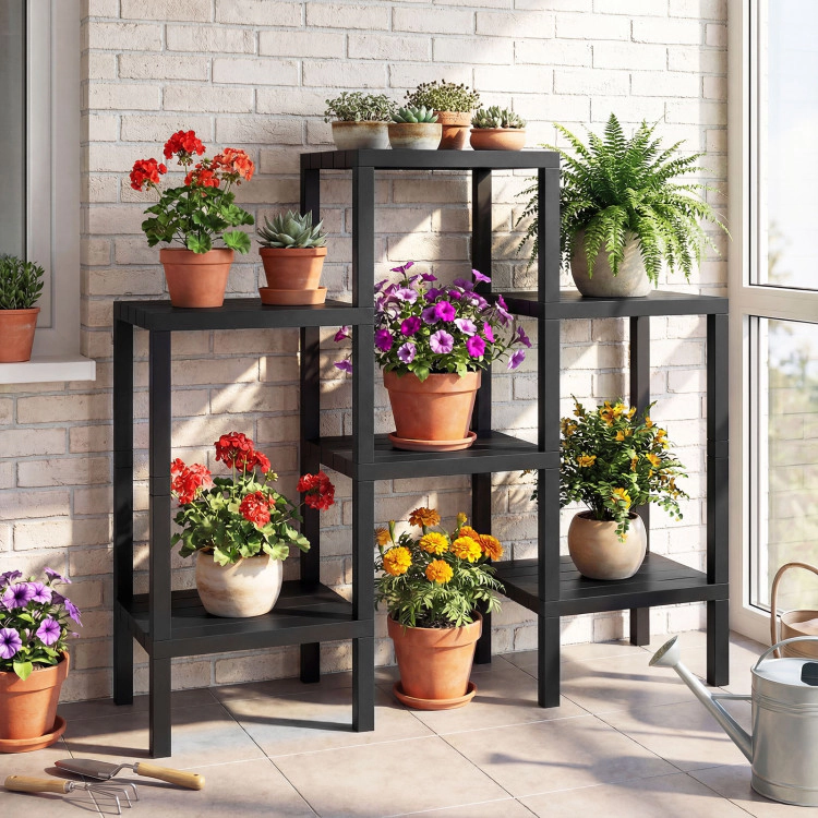 Hivvago 6-Tier Plastic Modular Storage Shelves for Living Room and Kitchen