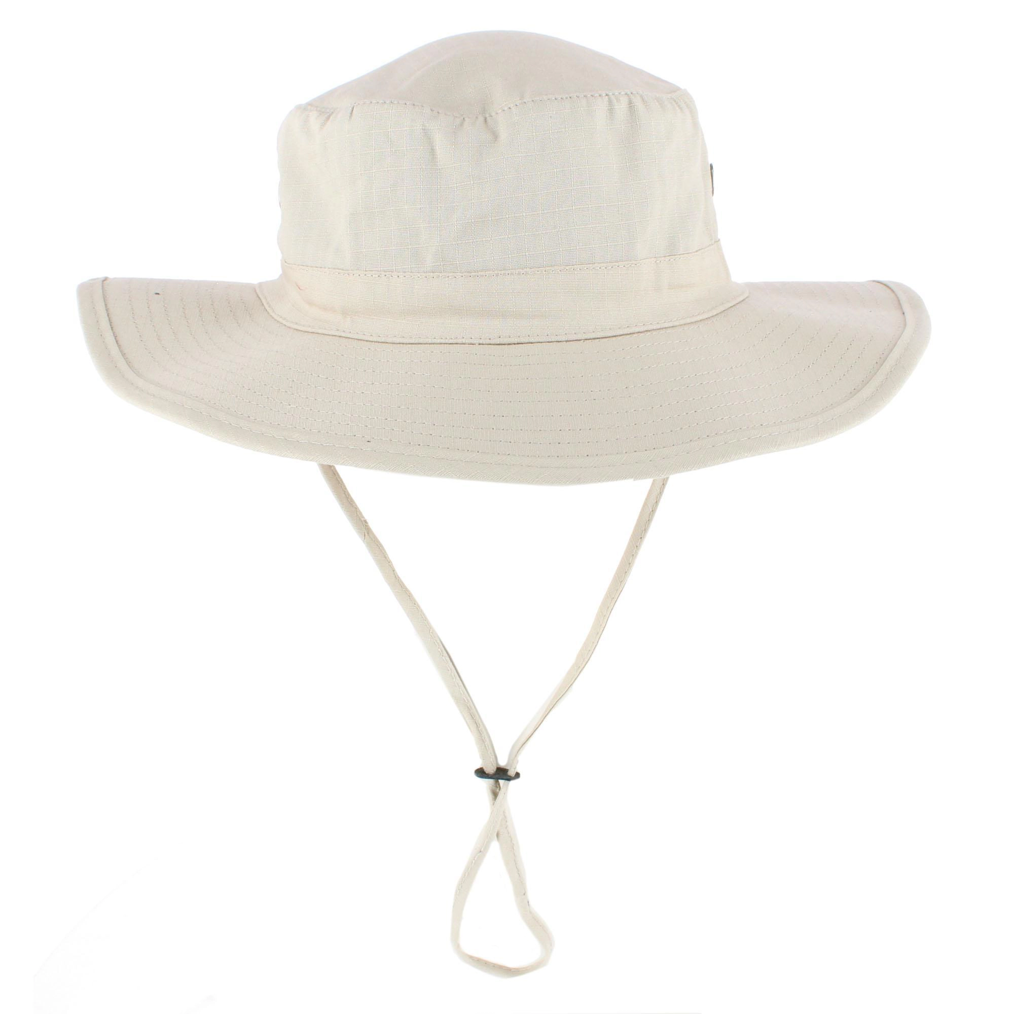 CTM Men's Cotton Safari Bucket Hat with Chin Cord