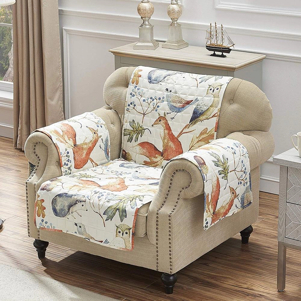 Barefoot Bungalow Willow Reversible Furniture Protector Slipcover ArmChair 81x81" Multi