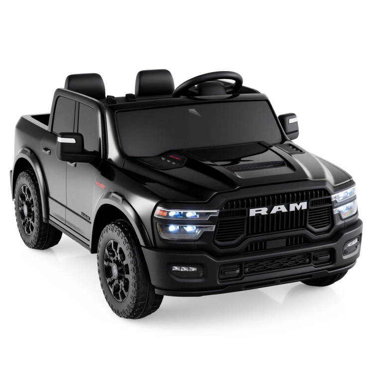 Hivvago 2 Seater 24V Ride on Toy for Big Kids Licensed Ram Truck with Remote and Music