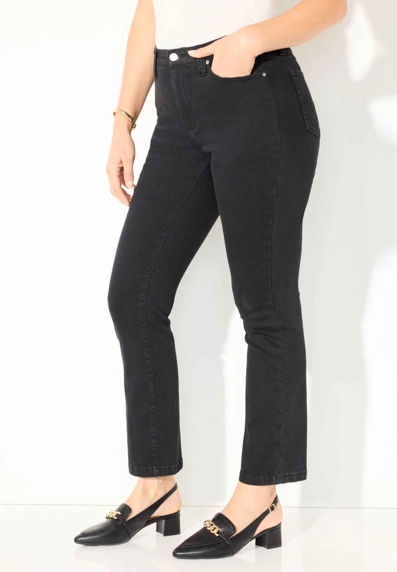 Catherines Women's Plus Synergy Slimming Straight Leg Jean
