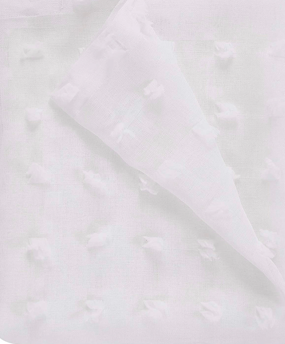 Dainty Home Cut Flower Modern 3D Linen-Look Shower Curtain With 3D Cotton Like Puffs 70" x 72"
