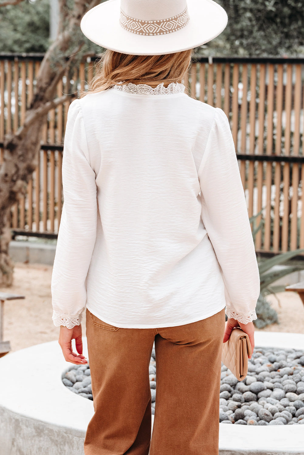 Threaded Pear Women's Ivy Patchwork Stand Loose Shirt