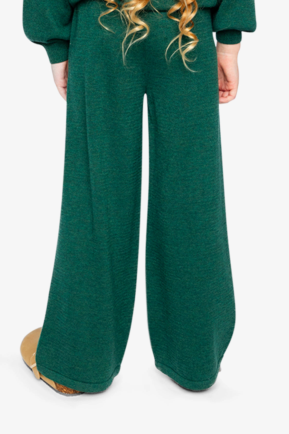 Deux par Girls Drawstring Knitted Wide-Leg Flare Pants