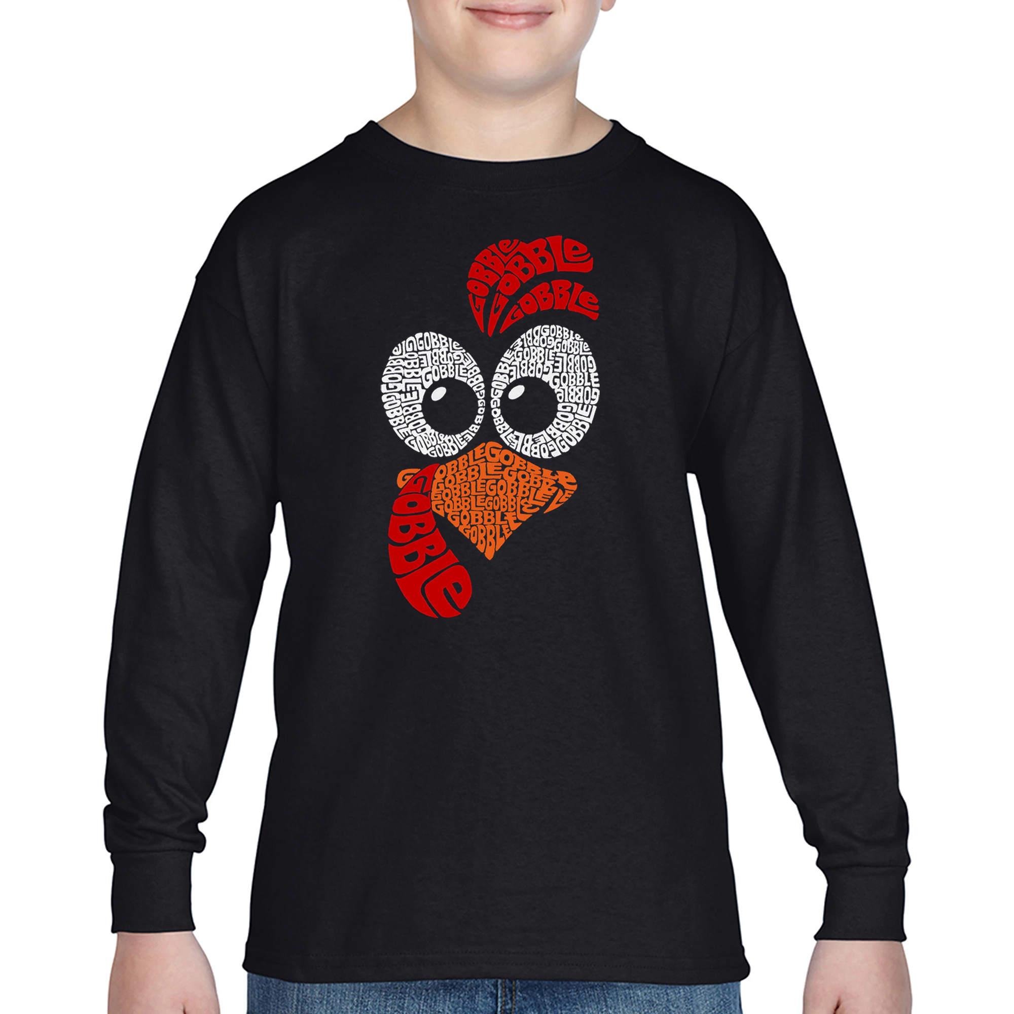 LA Pop Art Boys Long Sleeve T-Shirt - Turkey Face