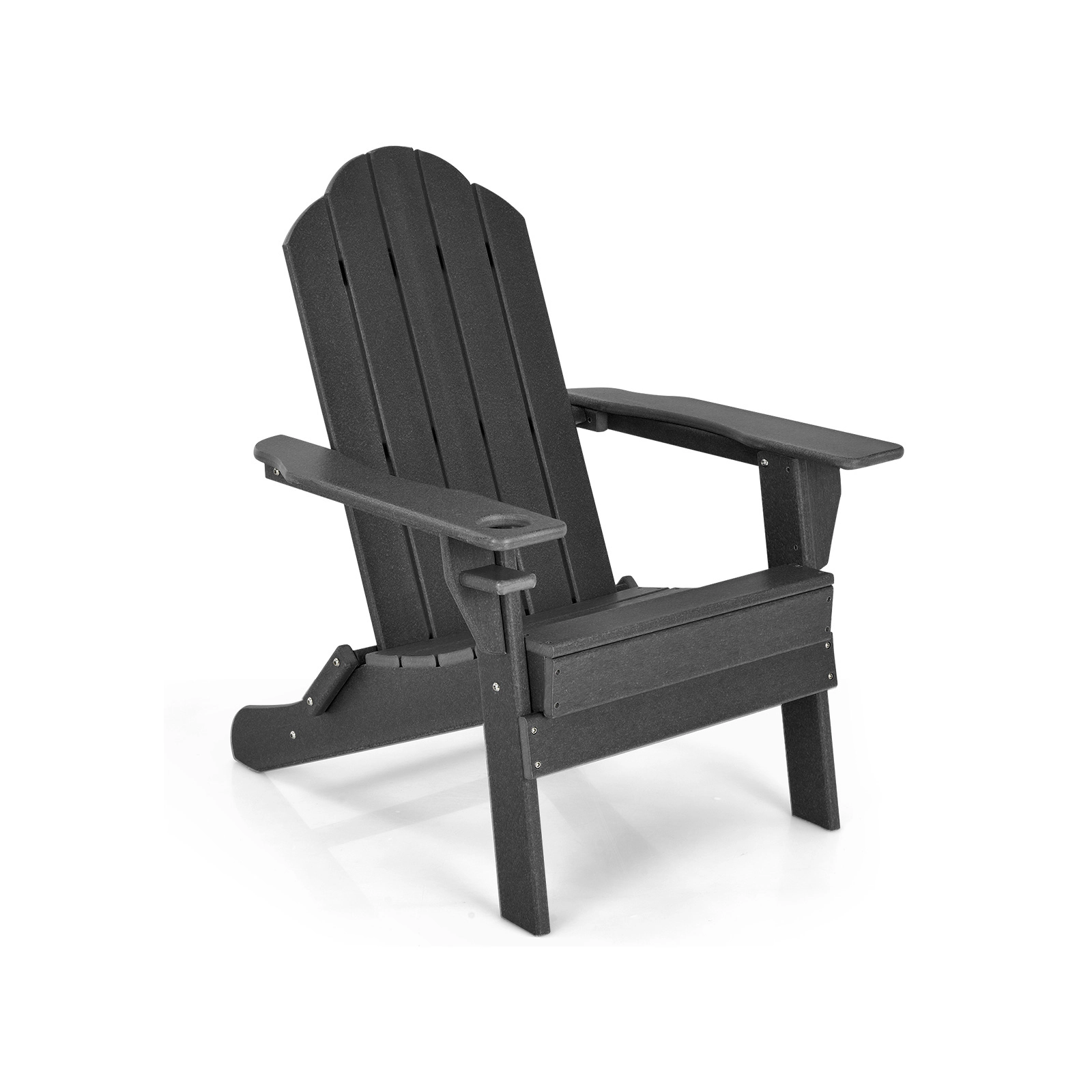 Hivvago Foldable Weather Resistant Patio Chair with Built-in Cup Holder