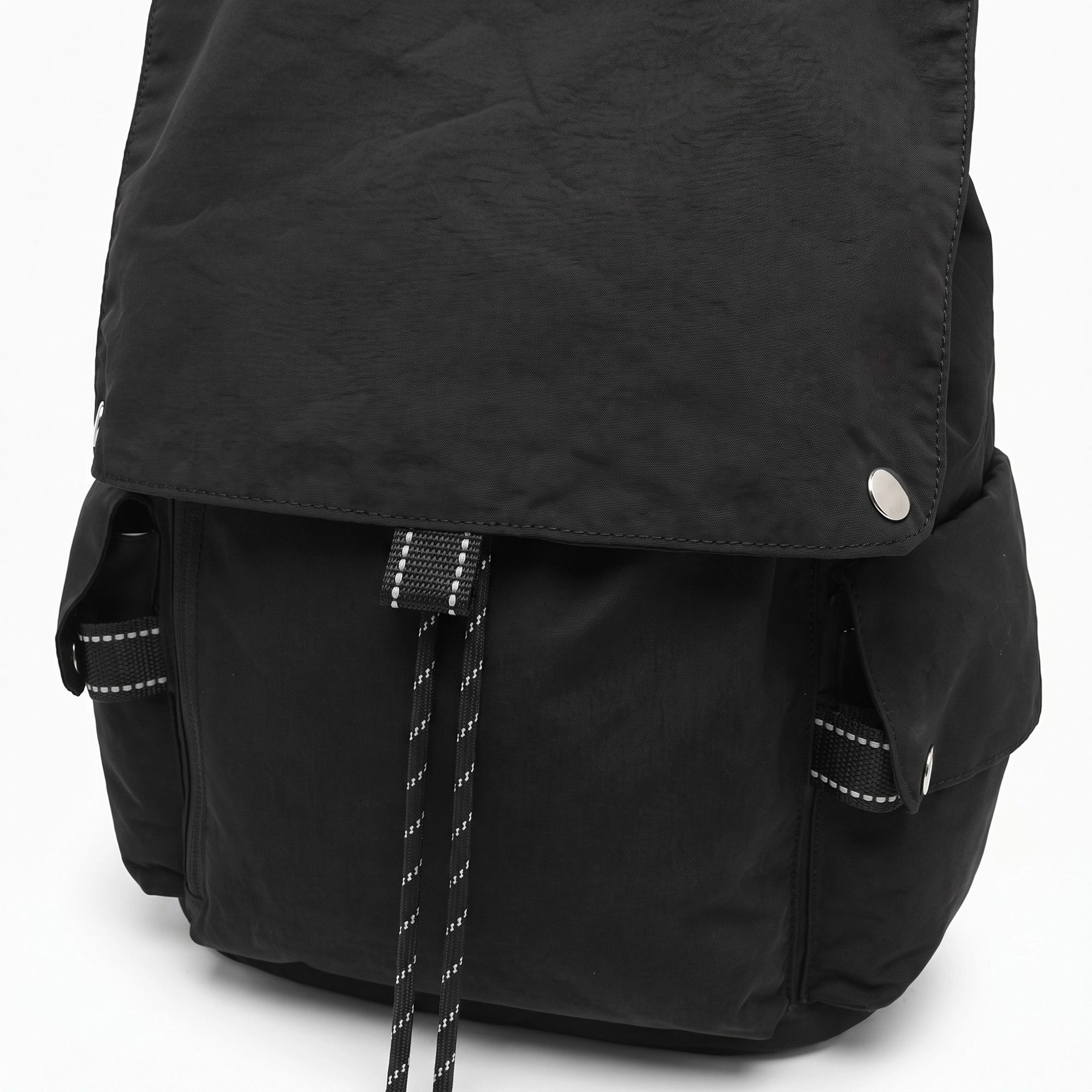 Alilang Women's Canvas Flap Backpack with Drawstring Closure Side Pockets and Adjustable Shoulder Straps