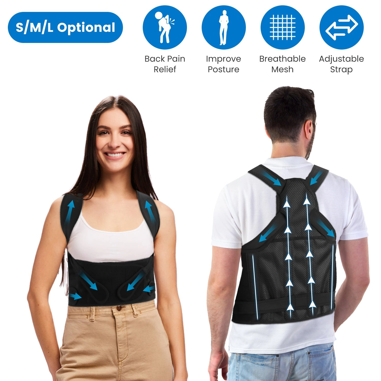 GBruno Adjustable Back Brace Posture Corrector