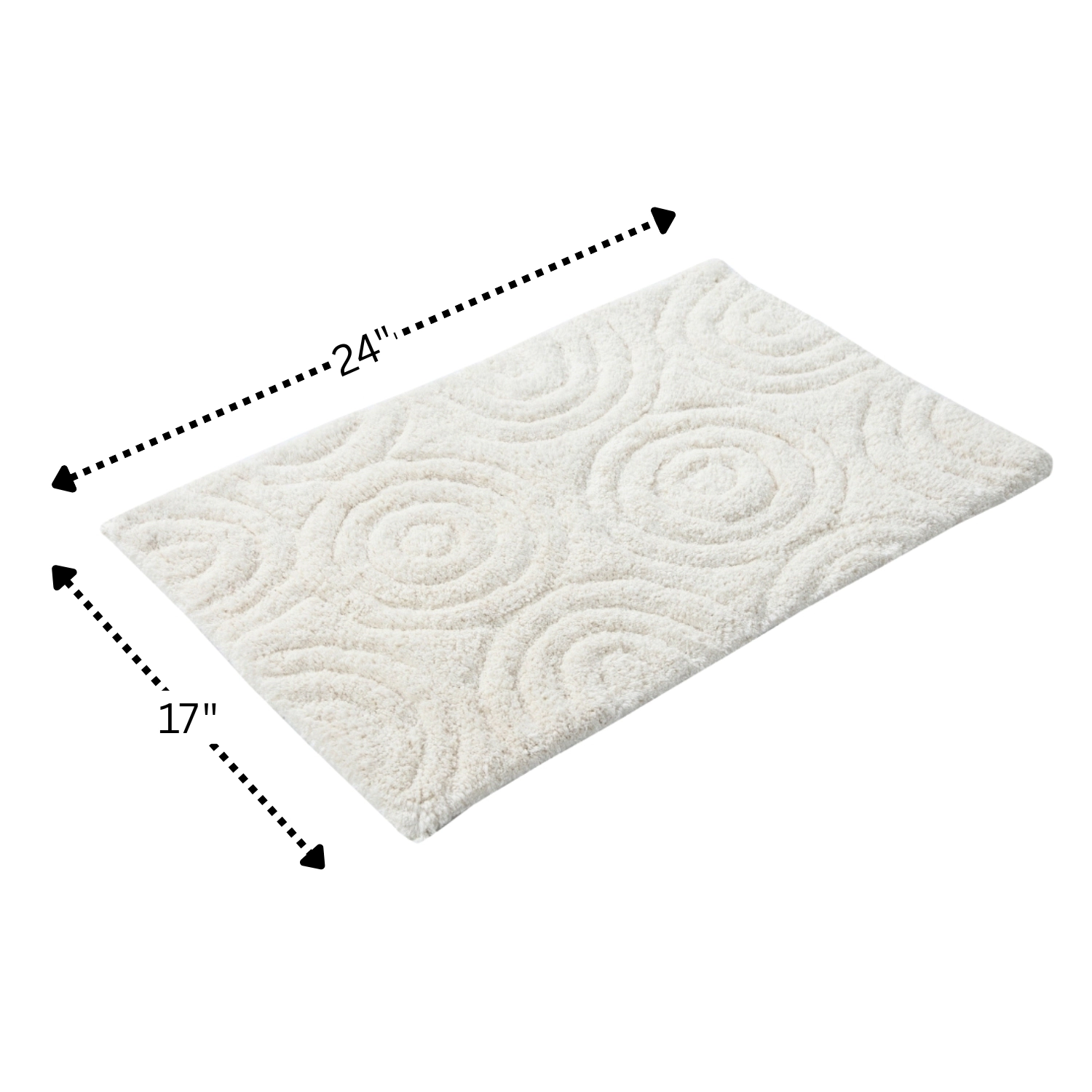 Circle Design Round Cotton with Non Skid Back Bath Rug by Knightsbridge