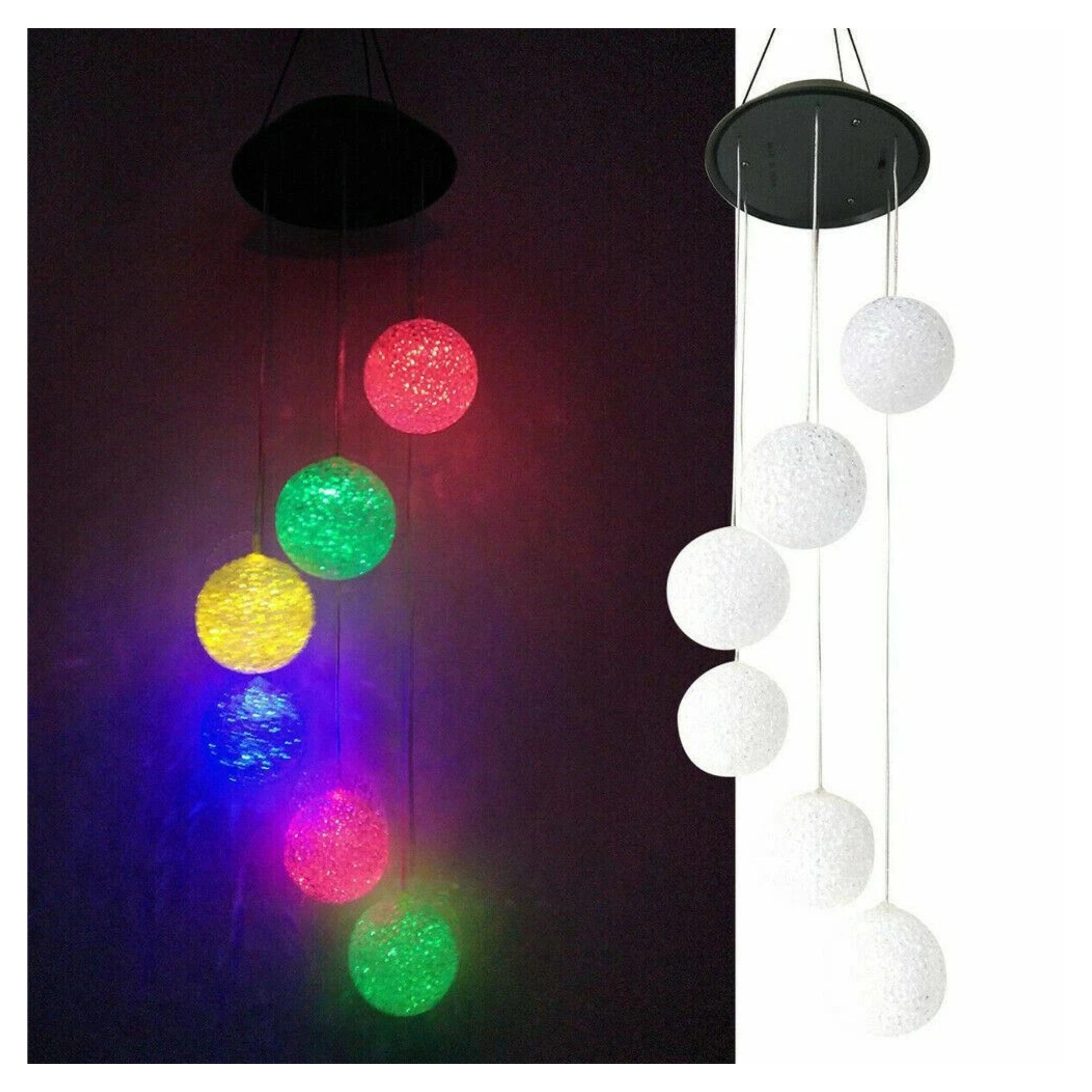 Home Collection Solar Color Changing LED Ball Wind Chime