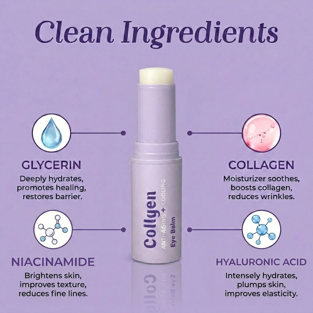 Lovery Collagen Anti-Aging + Cooling Eye Balm - Korean Skin Care Brightening & Depuffing Treatment