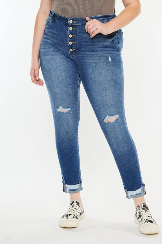 KanCan Women's Plus High Rise Ankle Skinny Jeans Dorah
