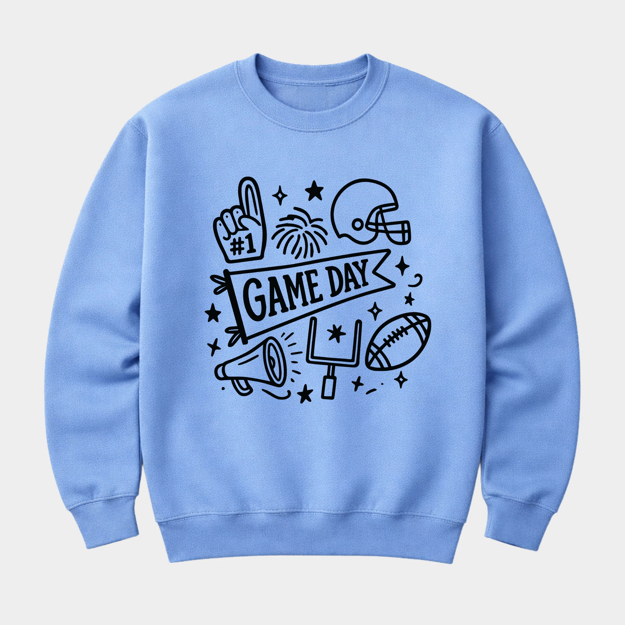 Simply Sage Market - Women's Graphic Sweatshirt Football Game Day Doodles