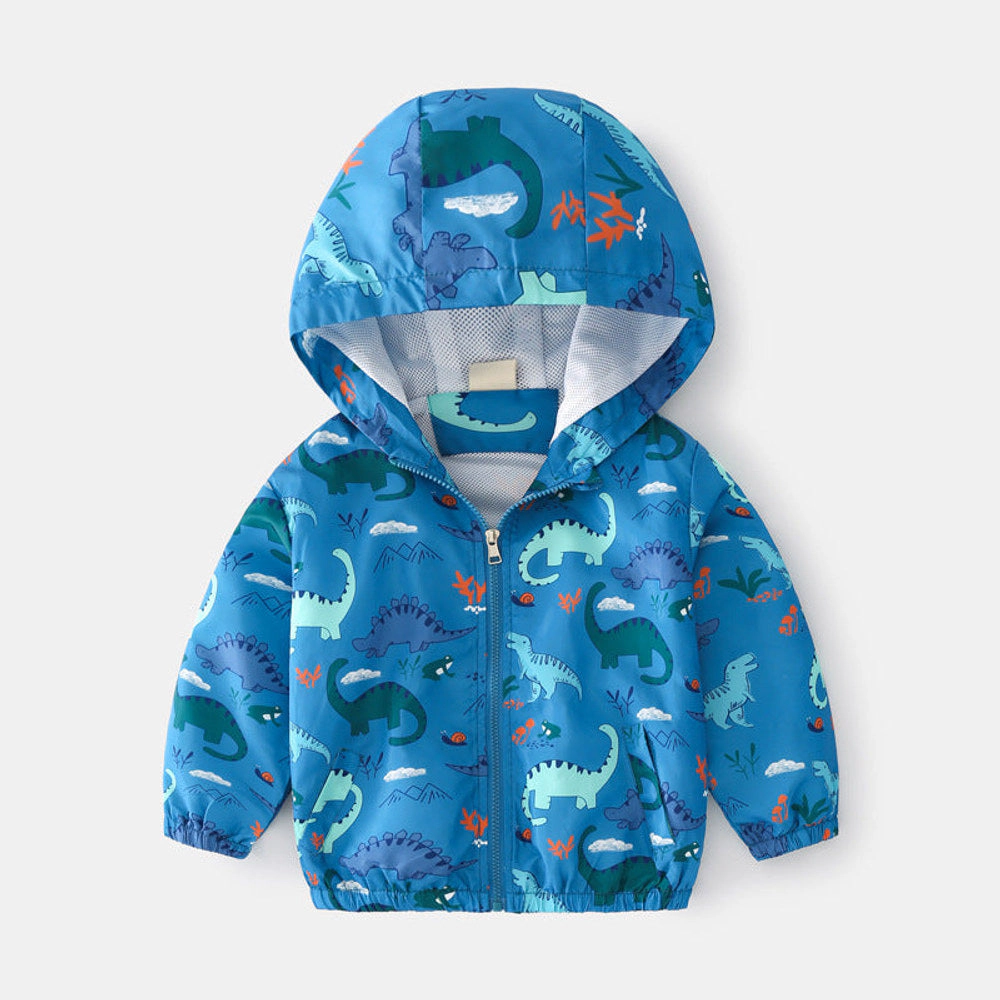 MyKids-USA Baby Boy Disney Cartoon Animal Mesh Bomber Jacket with Front Zipper