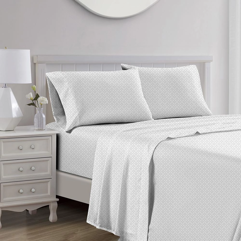 RT Designers Collection Jane 1000 Thread Count CVC Ultra Soft Sheet Set Silver Queen