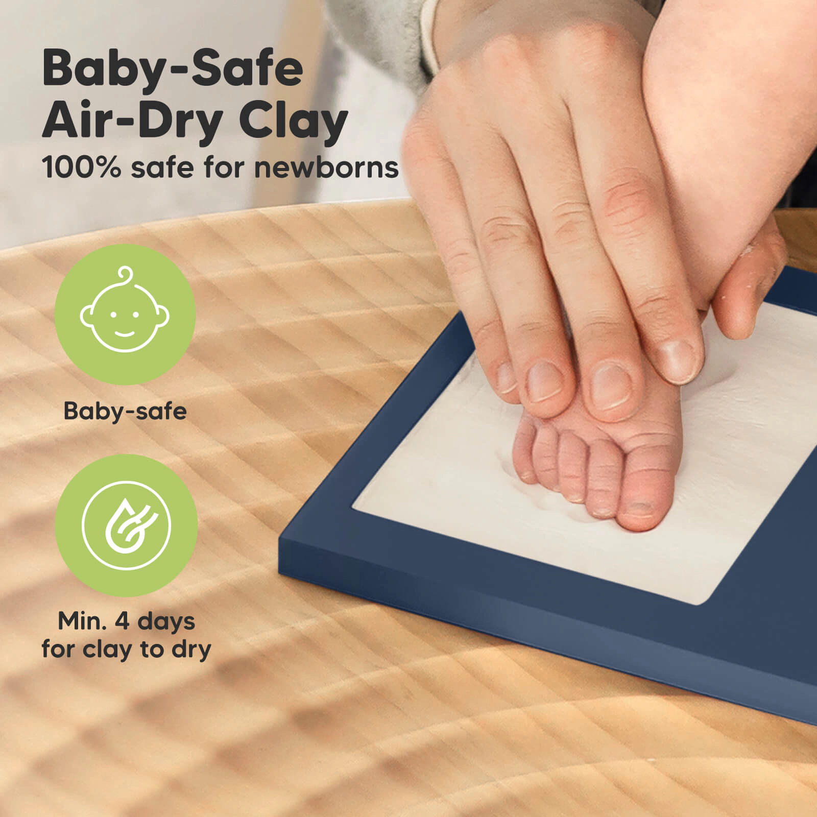KeaBabies Baby Handprint & Footprint Keepsake Duo Frame for Girls and Boys