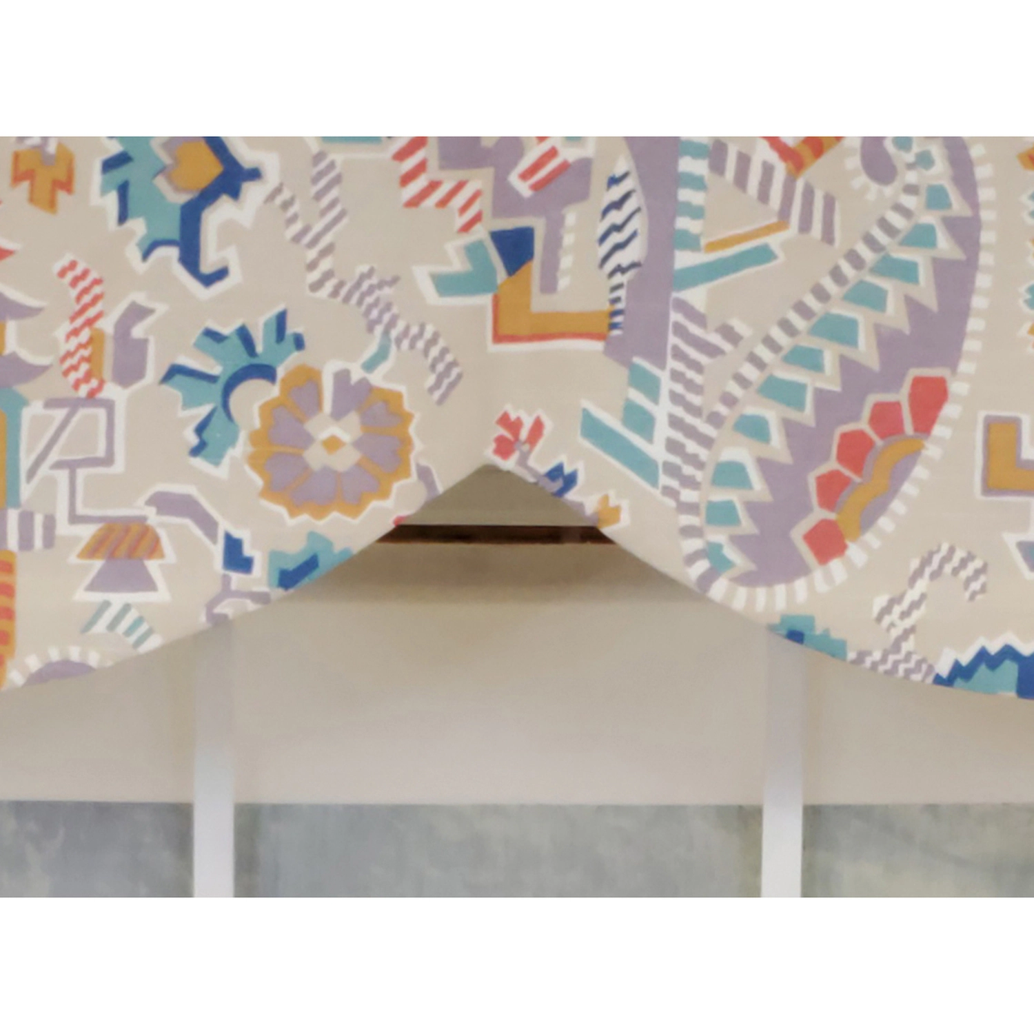 RLF Home 3" Rod Pocket High Quality Fabric Tea House Stamford Valance for Windows 50" x 16" Multi