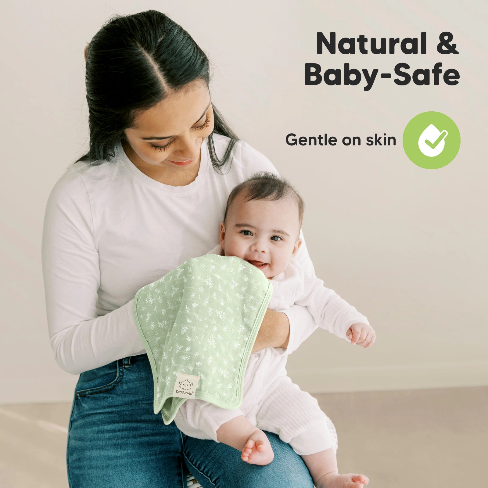 KeaBabies 5-Pack Lumi Muslin Burp Cloths